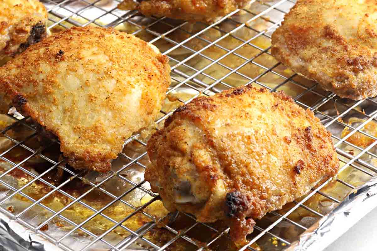 Crispy Oven Baked Chicken Thighs | Recipesdeal | Recipes